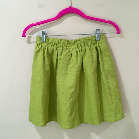 Kourt Few Moda Womens Size S Askita Elastic Waist Skort Skirt Linen Blend Green. - Picture 4 of 8